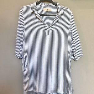 Thread & Supply Blue and White Striped Swimsuit Cover